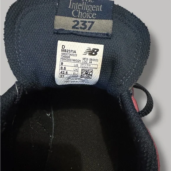 New Balance 237 Raisin Jade Size 9 No Box - Picture 5 of 8